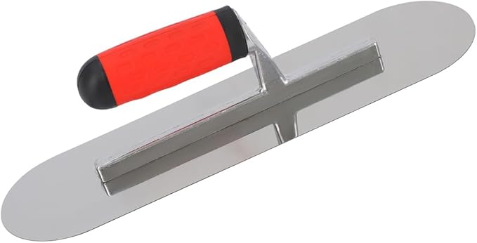 2Pcs Pool Trowel Set Stainless Steel Concrete Tools, Large Size Includes 16'' x 4'', 14'' x 4'' Masonry Hand Tool with Soft Grip Handle, Lightweight,Plastering Trowel for Drywall Plastering