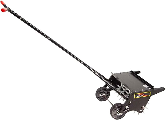 Brinly 20" Premium Push Spike Aerator with 3D Galvanized Steel Tines and Weight Tray
