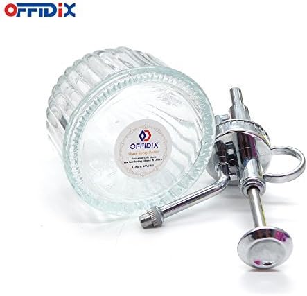 OFFIDIX Glass Spray Bottle for Plants, 6.3" Tall Vintage Style Spritzer with Bronze Plastic Silver Color Top Pump Glass Watering Can for Pet Clearing (Transparent)