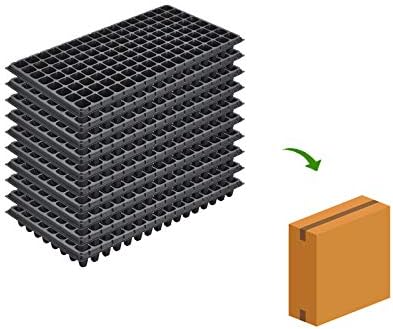 10Pcs 128 Cell Seed Starter Trays, Thick Durable Nursery 128 Cell Plug Tray Seedling Flat Plastic Shallow Tray for TD538 1020 Trays (21.26", 11.02", Deep 1.89"), GGBQ128