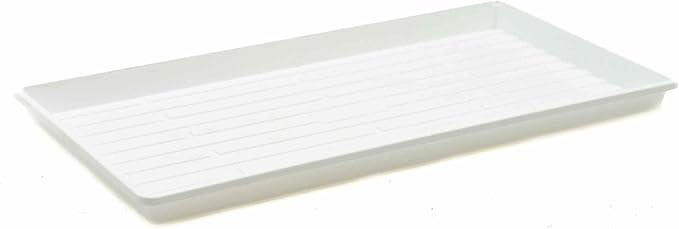Bootstrap Farmer Microgreen Trays No Holes, 10 Pack White, Extra Strength Shallow 1020 Tray Grow Microgreens Wheatgrass Fodder Sprouting Plants