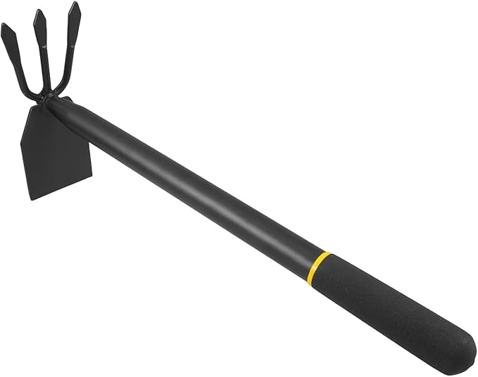 Yardwe Hoe and Cultivator, Garden Rake Hand Tiller Tool Heavy Duty Cultivator Hoe for loosening Soil Weeding Digging Flower Planting Garden Farming Agriculture Tool