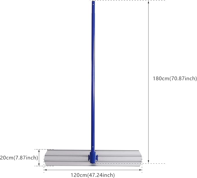 Professional Concrete Finishing Tools,47.24 x 7.28 Inch Round End Concrete Bull Float Kit,Cement Surface Smoothing & Leveling Trowel w/1.8M(6FT) Float Handle (B)