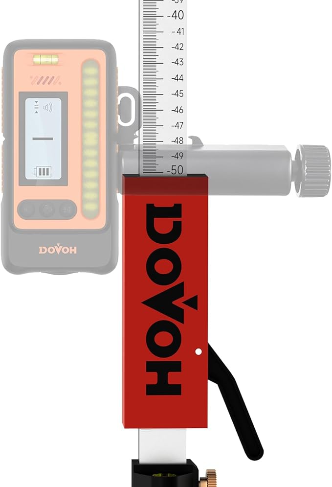 INCH/MM Grade Rod for Laser Level, with Quick-Release Slider for Laser Receiver, 2.4m/7.9ft Adjustable Length Aluminum Laser Level Stick, DP2400