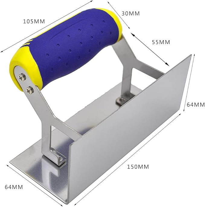 Concrete Tools Set Stainless Steel Corner Trowel 2 PC (Inside & Outside) Drywall Corner Knife Set Plastering Bricklaying Finishing Kit