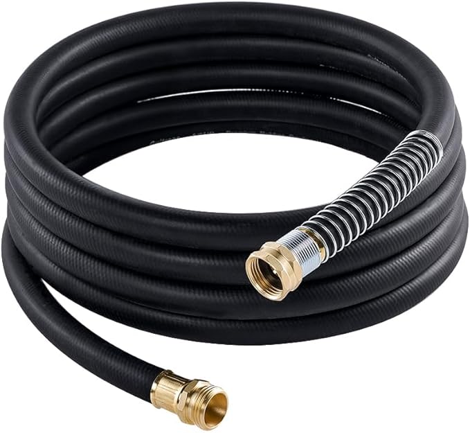 Leader Garden Hose 15ft x 3/4", Heavy Duty Short Water Hose, Male to Female Fittings, Five Layered Braiding for Durability, 1000PSI Burst, 300PSI Working (Black)