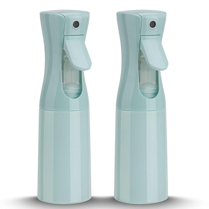 Spray Bottle for Hair (6.8OZ /200ML) Continuous Ultra Fine Mist Sprayer for Hair, Salons, Barber, Plants, Skin Care, Cleaning 2 Pack Blue