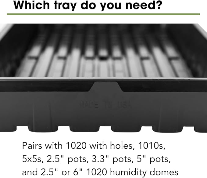 Bootstrap Farmer 1020 Trays - Extra Strength No Holes, 10 Pack, for Propagation Seed Starter, Plant Germination, Seedling Flat, Fodder, Microgreens