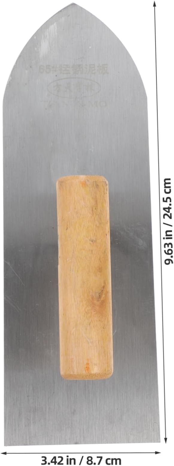 DOITOOL Stainless Steel Concrete Finishing Trowel with Pointed Tip for Precise Masonry and Drywall Work Comfortable Grip 9.65X3.43 Inches