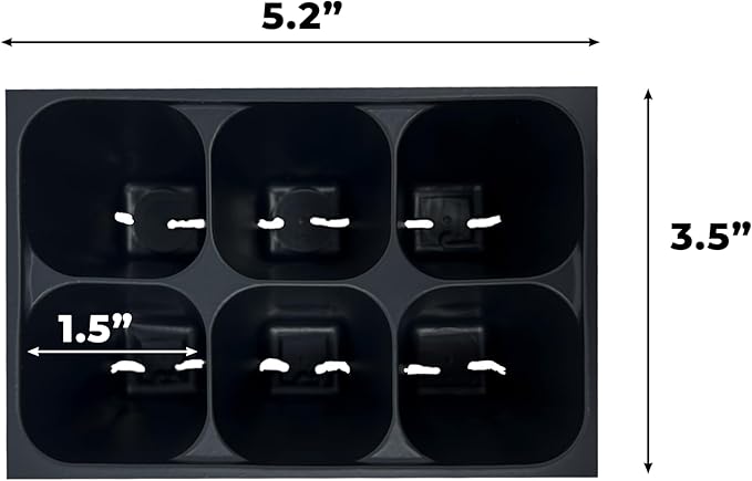 Seed Starter Trays, 144 Cells (24 Trays - 6 Cells Per Tray) + Plant Stakes
