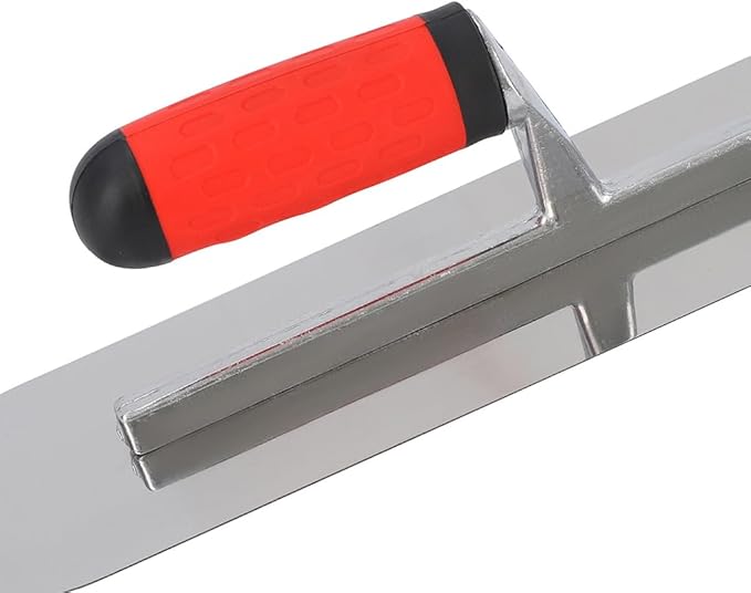 2Pcs Pool Trowel Set Stainless Steel Concrete Tools, Large Size Includes 16'' x 4'', 14'' x 4'' Masonry Hand Tool with Soft Grip Handle, Lightweight,Plastering Trowel for Drywall Plastering