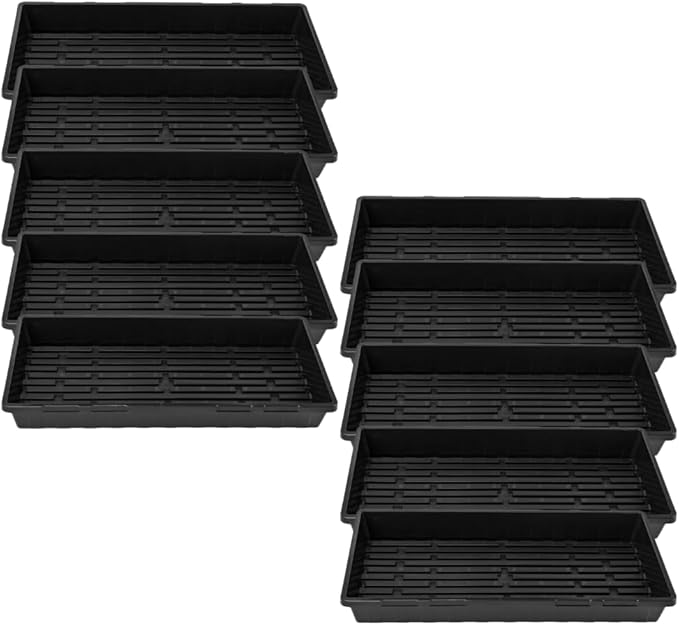 Bootstrap Farmer 1020 Trays - Extra Strength No Holes, 10 Pack, for Propagation Seed Starter, Plant Germination, Seedling Flat, Fodder, Microgreens