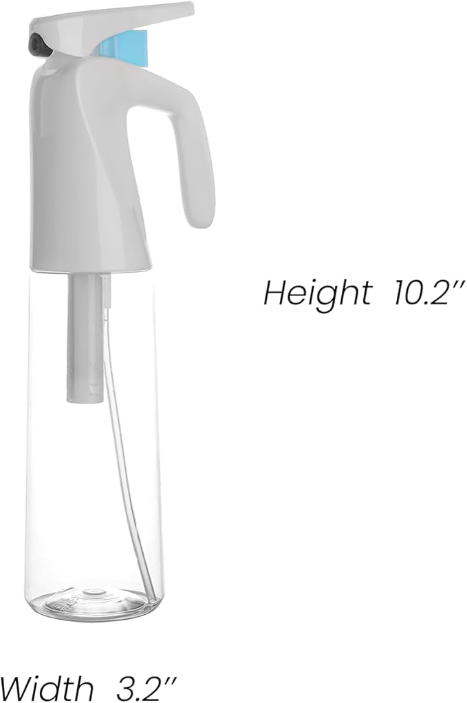 Refillable Fine Mist Spray Bottle for Plants – 300ml (10oz) Water Mister for Gardening, Cleaning & More (White)