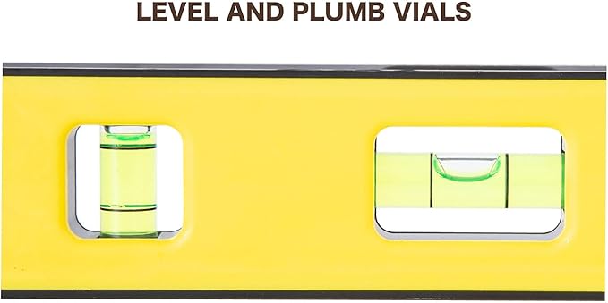 Mayes 10198 8" Magnetic Torpedo Level, Made in USA Magnetic Level for Metal Surface Use, High-Visibility Vials, Lightweight Plastic