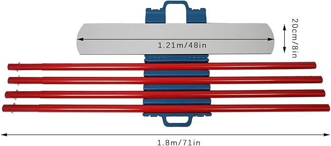 Trowel Concrete Kit，Concrete Finishing Trowel Bull Float Concrete Kits Cement Surface Finish Tool with 4 Handles 48x8'' (Red)