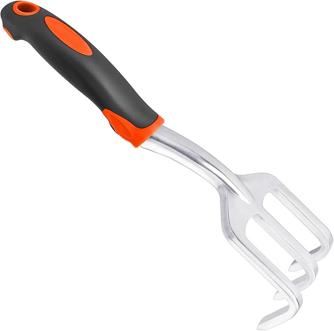 Hand Rake Garden Tool, Heavy Duty Hand Cultivators for Gardening, Small Garden Claw Tool Garden Handrake with Ergonomic Handle, Weed Rake Cultivator Tool for Cultivating, Loosening, Weeding