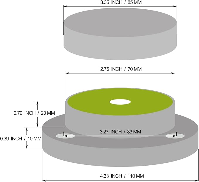 Tower Crane Machine Tool Travel Trailer Camper Rv Leveling Large Scope Bubble Level Round Blocks Gauge Stick On (Diameter 110mm 4.3inch With Lid)