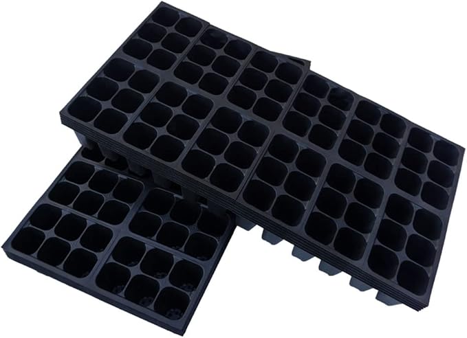 The Hydroponic City Seed Starter Tray, 1440 Cells (240 Trays - 6 Cells Per Tray) + Plant Stakes