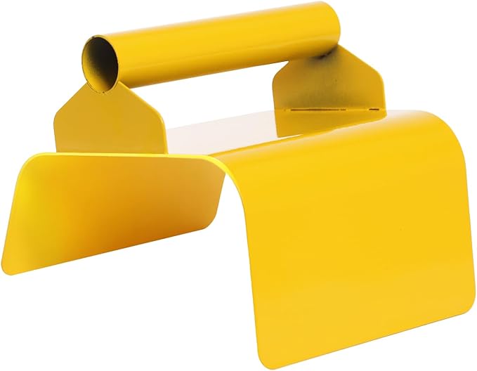 Concrete Curb Trowel Set with Handle & Putty Knife, Slope Shape, Heavy Duty 201 Stainless Steel, for Landscape Curb, Cement, Masonry & Model Making, DIY & Professional Use, 7.24*5.91*4.02in Yellow