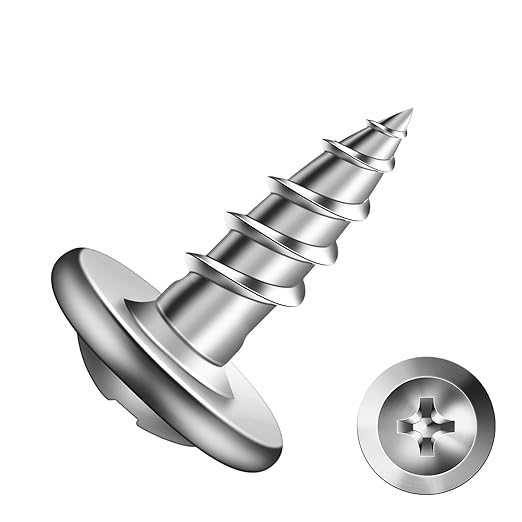 #8 x 1/2" Wood Screw 100Pcs 410 Stainless Steel Standard Thread Truss Head Fast Self Tapping by SG TZH