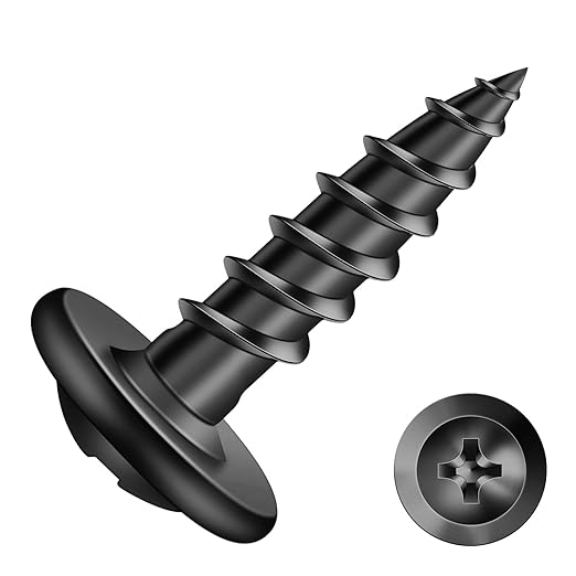 #8 x 5/8" Wood Screw 500Pcs Alloy Steel Standard Thread Truss Head Fast Self Tapping Black Oxide by SG TZH