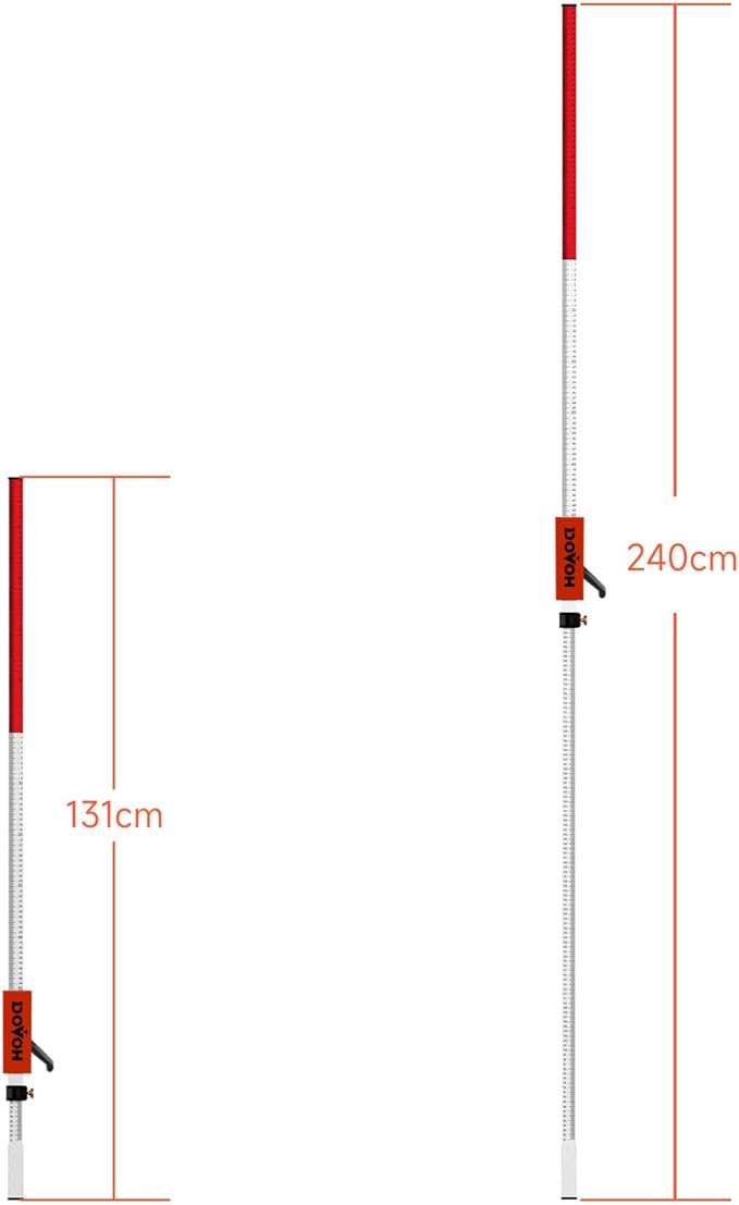 INCH/MM Grade Rod for Laser Level, with Quick-Release Slider for Laser Receiver, 2.4m/7.9ft Adjustable Length Aluminum Laser Level Stick, DP2400
