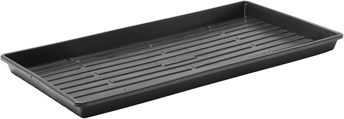 Bootstrap Farmer Microgreen Trays No Holes, 10 Pack, Extra Strength Black Shallow 1020 Tray Grow Microgreens Wheatgrass Fodder Sprouting Plants