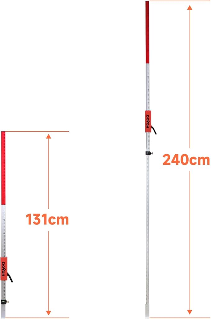 Grade Rod for Laser Level, with Quick-Release Slider for Laser Receiver, 7.9ft/2.4m Adjustable Aluminum Laser Level Stick, DP2400