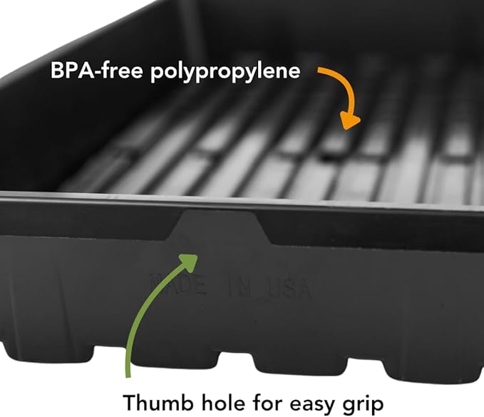 Bootstrap Farmer 1020 Trays - Extra Strength No Holes, 10 Pack, for Propagation Seed Starter, Plant Germination, Seedling Flat, Fodder, Microgreens