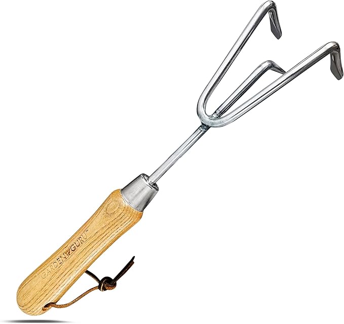 Garden Guru Eco Hand Cultivator Rake Tiller Tool- 100% Recycled Stainless Steel - Rust Resistant - FSC Certified Wood Ergonomic Handle - Great for Gardening Cultivating Weeding - 1 Case (40 Pcs)