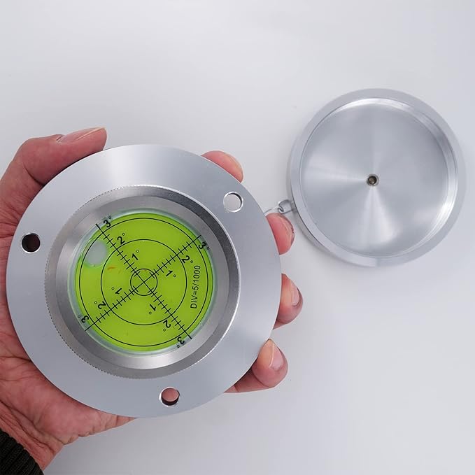 Tower Crane Machine Tool Travel Trailer Camper Rv Leveling Large Scope Bubble Level Round Blocks Gauge Stick On (Diameter 110mm 4.3inch With Lid)