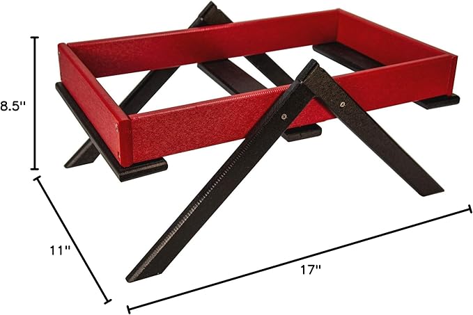 JCs Wildlife Removable Tray Ground Bird Feeder - Platform Bird Feeder - Holds 8 Cups of Seed (Large, Cardinal Red)