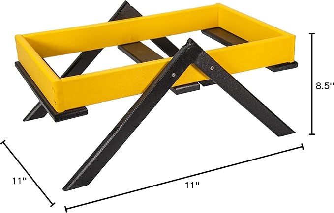 JCs Wildlife Removable Tray Ground Bird Feeder - Platform Bird Feeder - Holds 8 Cups of Seed (Large, Yellow)