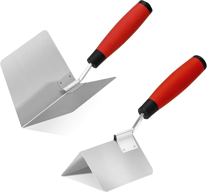 Drywall Corner Trowel 2 PC,SUMED 4'' Inside & Outside Stainless Steel Corner Finishing Tools for Drywall, Perfect for Smoothing and Shaping Corners, Ideal for DIY and Professional Use