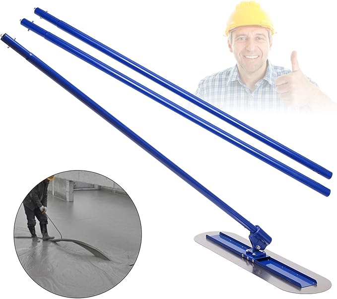 Heavy-Duty Magnesium Alloy Concrete Finishing Kit: Trowel, Bull Float & 1.8M Handle for Cement/Crete Surface Smoothing, Leveling, and Polishing Tools