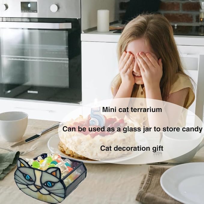 Cute Gray Cat Planter,Cat Succulent Planter,Unique Pots for Indoor Plants,Gifts for Plant Lovers Women Unique 4.33x3.54x2.95 in (Flower Pot Does not Include Plants)