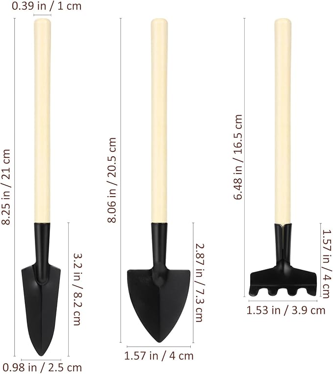 DOITOOL 8 Set Mini Gardening Tools Portable Mini Rake Trowel and Small Shovel for Succulent Bonsai Herbs Planting Terrariums Indoor Gardening Tools