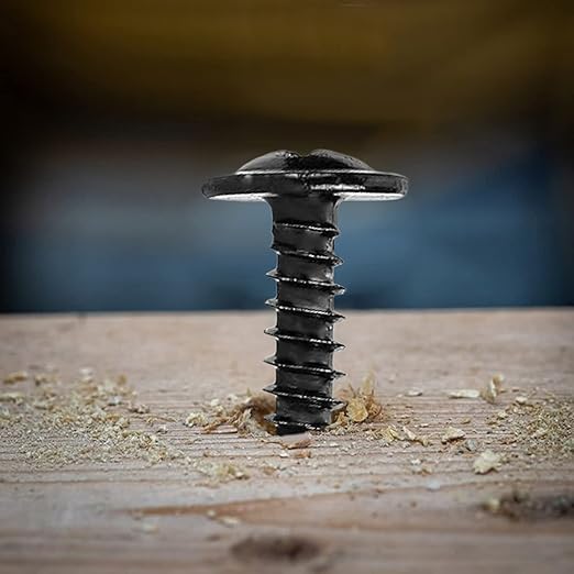 #8 x 1/2" Wood Screw 500Pcs Alloy Steel Standard Thread Truss Head Fast Self Tapping Black Oxide by SG TZH