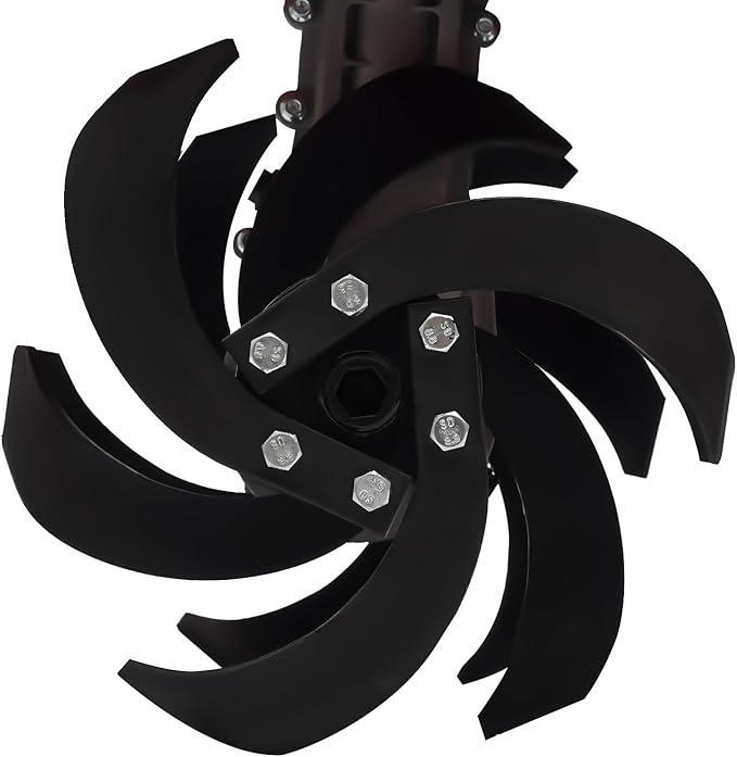 Garden Tiller Cultivator,63CC 4-Stroke Gas Powered Engine Rototiller Garden Tool with Widened Mud Flap Cordless with Long Handle Strong Power Garden Cultivator for Plowing Turning Soil Ditching