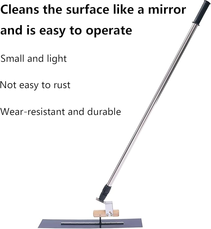 Bull Float Concrete Float, Concrete Finishing Shoes, 19.69 x 3.94in Cement Surface Smoothing Tool w/Concrete Finishing Shoes Large Trowel Concrete Kit Handle Cement Tools Concrete Kit