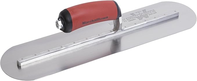 MARSHALLTOWN Fully Rounded Concrete Finishing Trowel, High Carbon Steel Blade, DuraSoft Handle, 16 x 4, Made in the USA, MXS66FRD