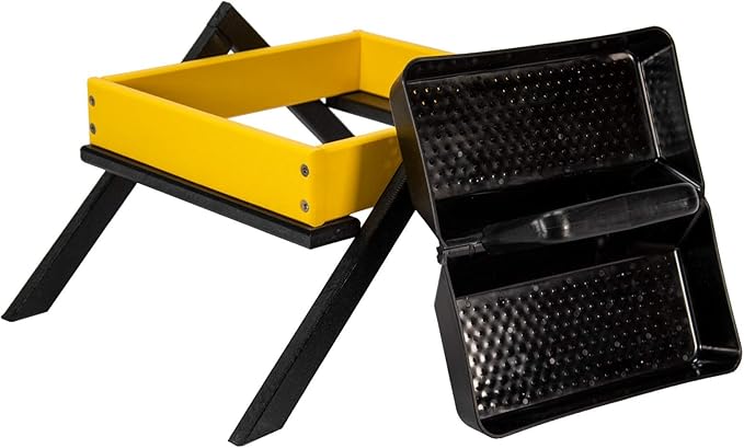 JCs Wildlife Removable Tray Ground Bird Feeder - Platform Bird Feeder - Holds 4 Cups of Seed (Medium, Yellow)