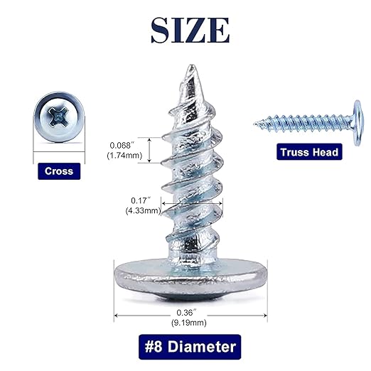#8 Screws Assortment Set 210Pcs Alloy Steel Standard Thread Truss Head Fast Self Tapping Wood Screw by SG TZH