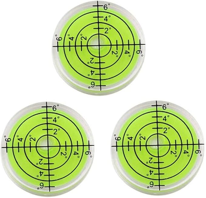 3Pcs Circular Bubble Level Bullseye Degree Marked Surface Round Spirit Levels Measuring Tool for Leveling Phonograph, Camera, Turntable, Tripod, Telescope (32X7mm)
