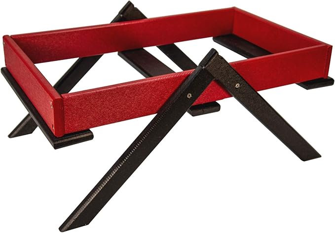 JCs Wildlife Removable Tray Ground Bird Feeder - Platform Bird Feeder - Holds 8 Cups of Seed (Large, Cardinal Red)