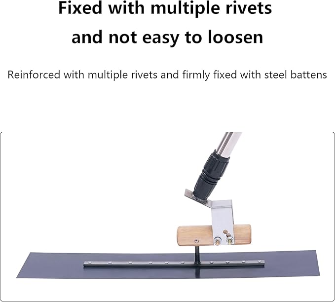 Bull Float Concrete Float, Concrete Finishing Shoes, 19.69 x 3.94in Cement Surface Smoothing Tool w/Concrete Finishing Shoes Large Trowel Concrete Kit Handle Cement Tools Concrete Kit