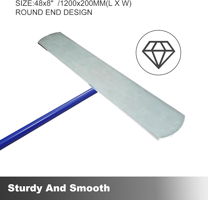 Bull Float Aluminum Magnesium Alloy Concrete Float 48"x8" Round End Board Kit trowel Tool Cement Tools Float Bracket Concrete Tools Finishing With 57" Handle x4 VOYAR