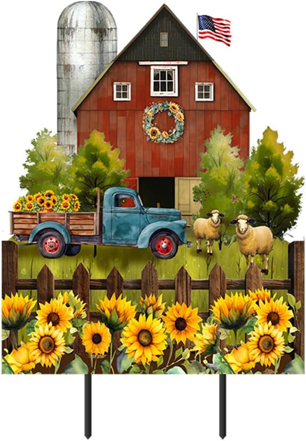 Briarwood Lane Sunflower Barn Metal Art