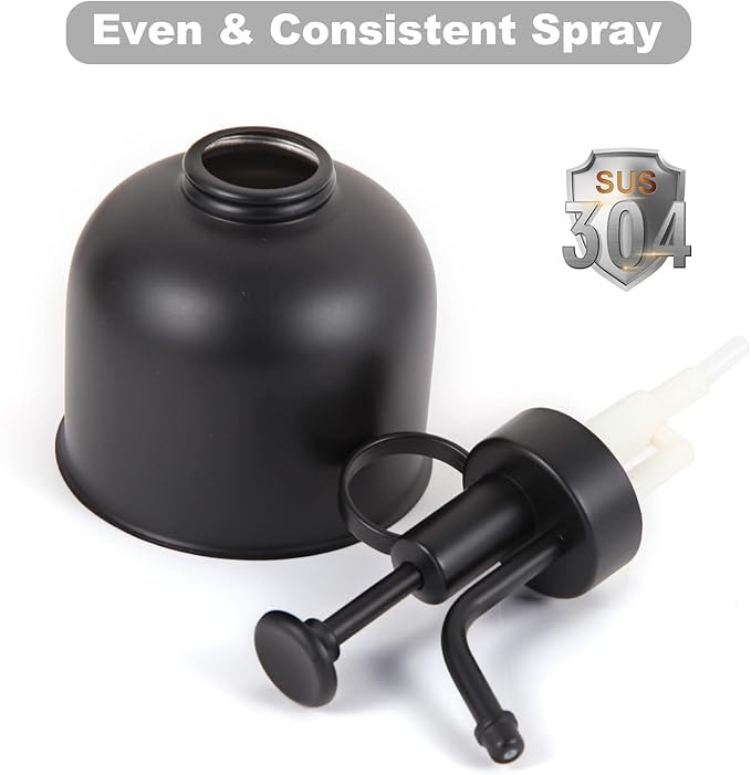 Plant Mister Spray Bottle, Metal Stainless Steel Plant Sprayer Mister, Small Watering Can Plant Spritzer with Top Pump for Indoor House Air Plants Succulents Outdoor Garden Decorative(Matte Black)