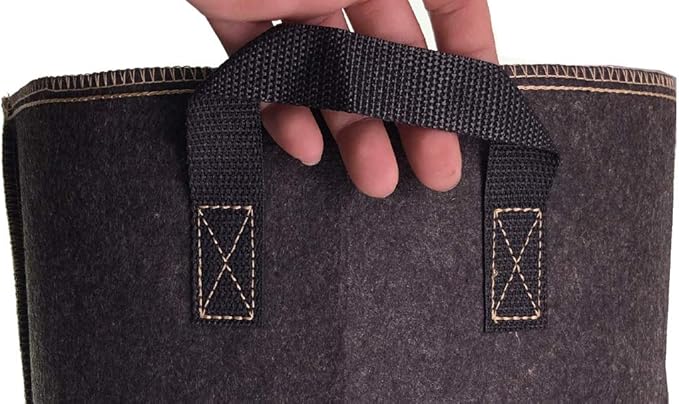 HORTIPOTS Fabric Pots 5 Gallon Non So Floppy Air Pruning Smart Grow Bags Black Gray (Pack of 10)